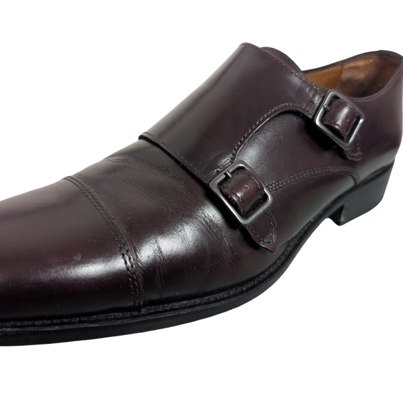 Broletto Men's Double Monk Strap Dress Shoes Size 10.5 Burgundy Brown Leather - Picture 10 of 15